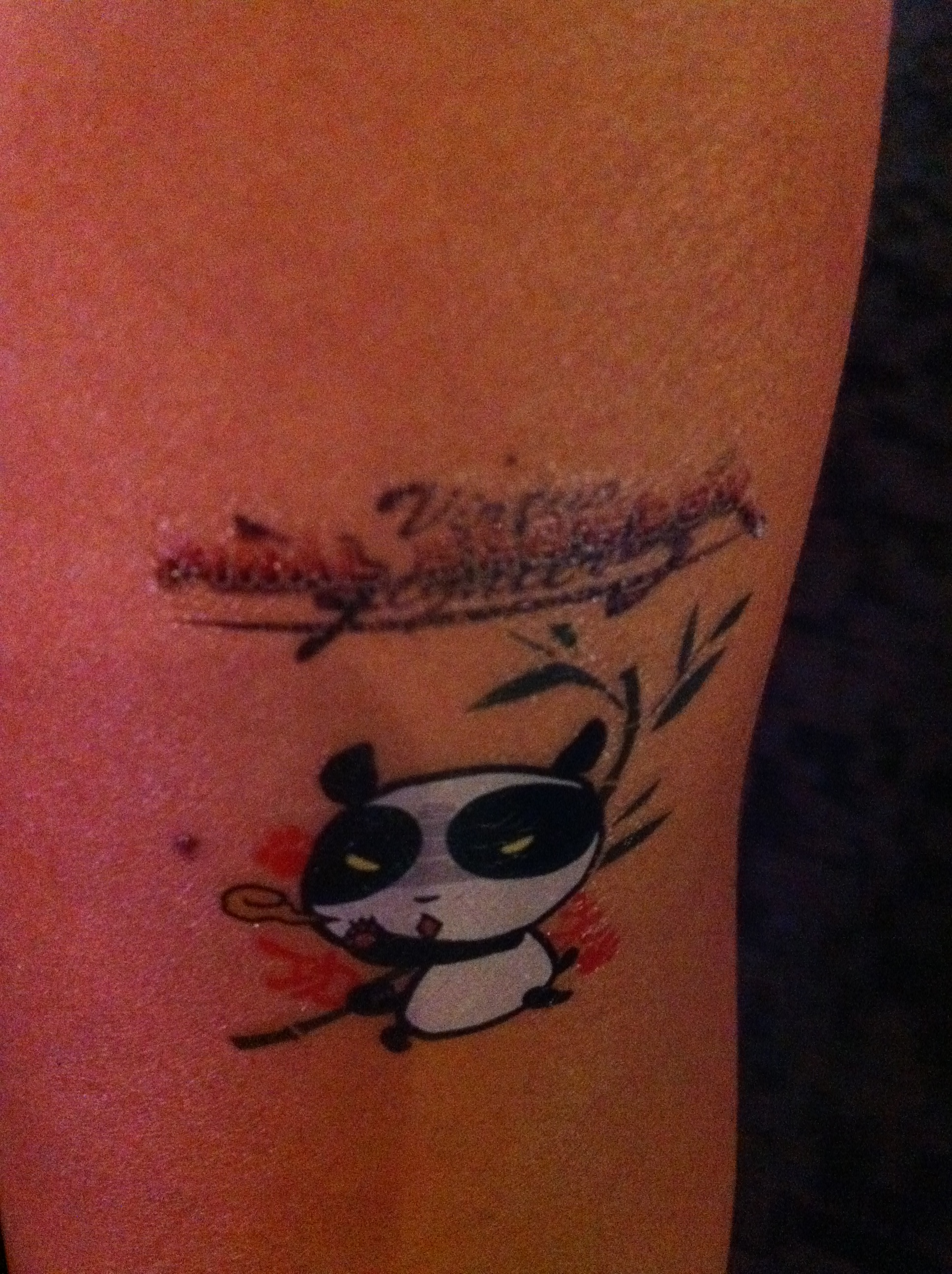 Got a free cute panda tattoo